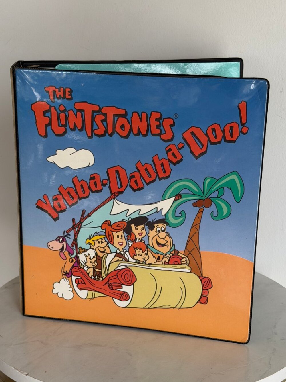 Vintage Flintstones Blue Hanna Barbera Cartoon School Activity Binder 1993